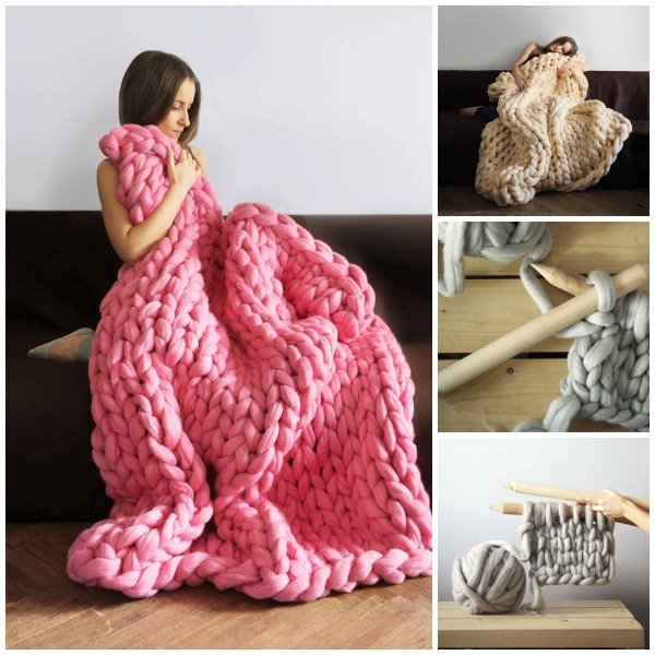 Anna Mo DIY Extra Chunky Knit Blanket