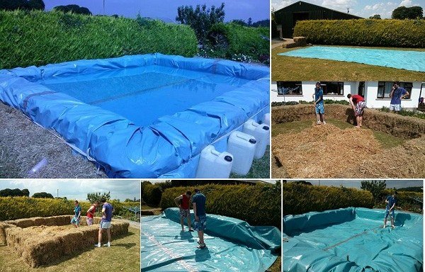 How to Build a Hay Bale Swimming Pool