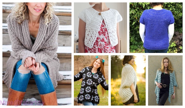 16 DIY Crochet Cardigan Sweater Coat Free Patterns