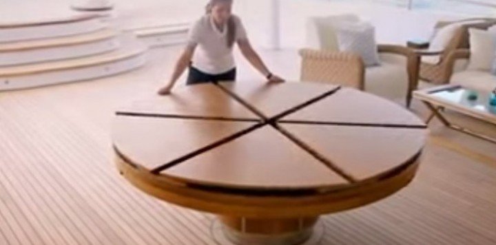 Creative design of retractable round dining table