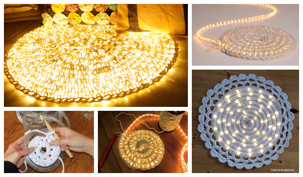 Crochet LED Light Up String Lights Rug Free Crochet Pattern