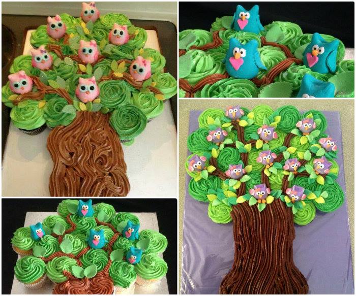 DIY Adorable Owl Tree Cupcake Tower Cake Recipe