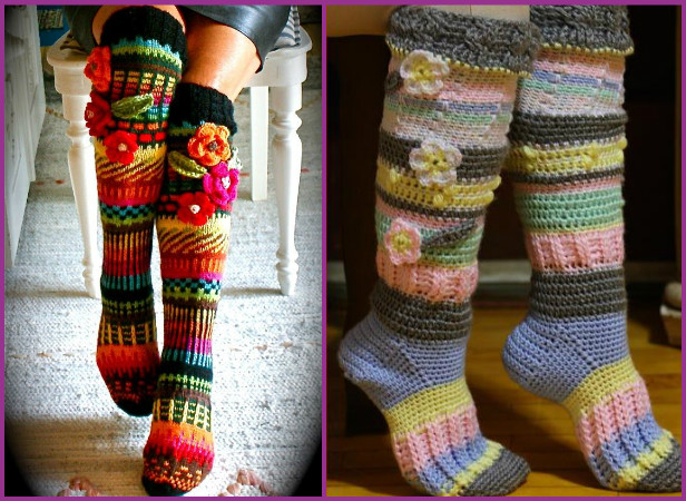 DIY Crochet Knee Socks Free Pattern