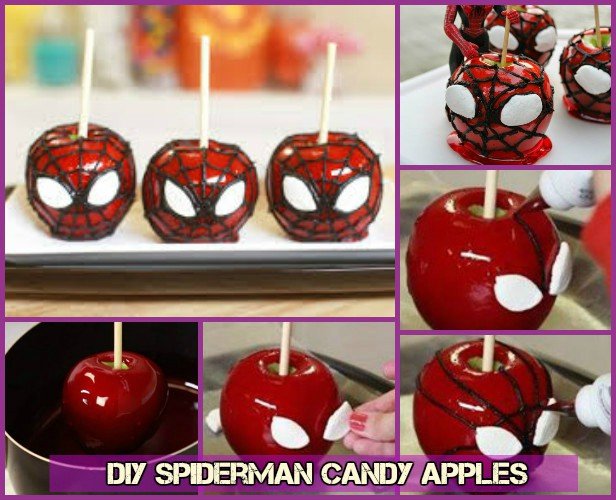 How To DIY Spiderman Candy Apples